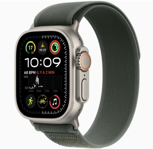 Apple Watch Ultra (2022) GPS + Cellular 49mm Titane Naturel - Boucle Trail vert