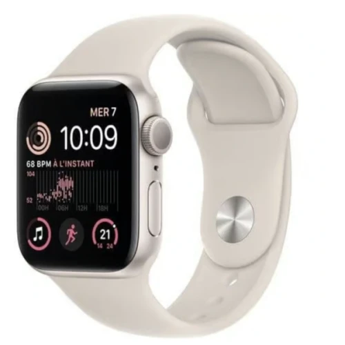 Apple Watch Series SE 2 (2022) GPS + Cellular 44 mm - Aluminium Lumière Stellaire - Bracelet sport Lumière Stellaire