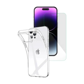 Pack 1 Housse ultra fine TPU Transparente + 1 Glass 2.5D Apple iPhone 14 pro