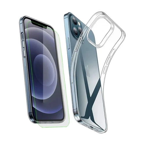 Pack 1 Housse ultra fine TPU Transparente + 1 Glass 2.5D Apple iPhone 12 pro Max - Neuf